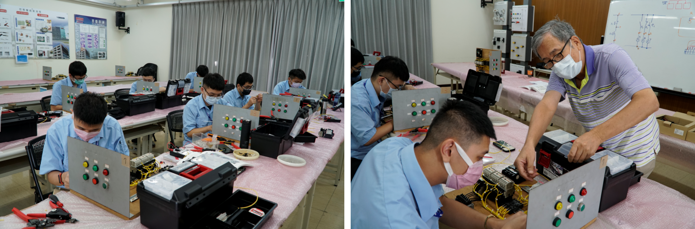 靄崴科技的產學生技能培訓照片。