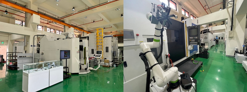 正修科大五軸切削技術人才培育基地場域及設備照片。